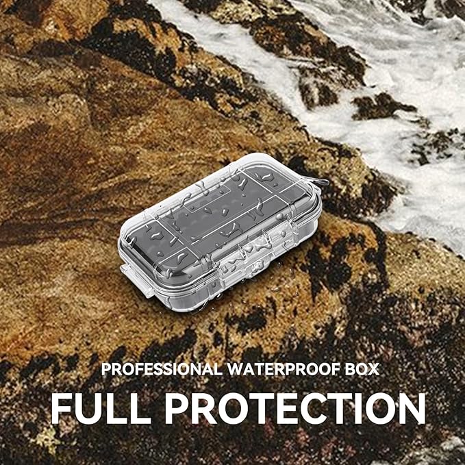 Dry Box Outdoor Waterproof Airtight Storage Case Hard Shell Wet Dry Box Carry Box Tackle Organization for Camping, Fishing
