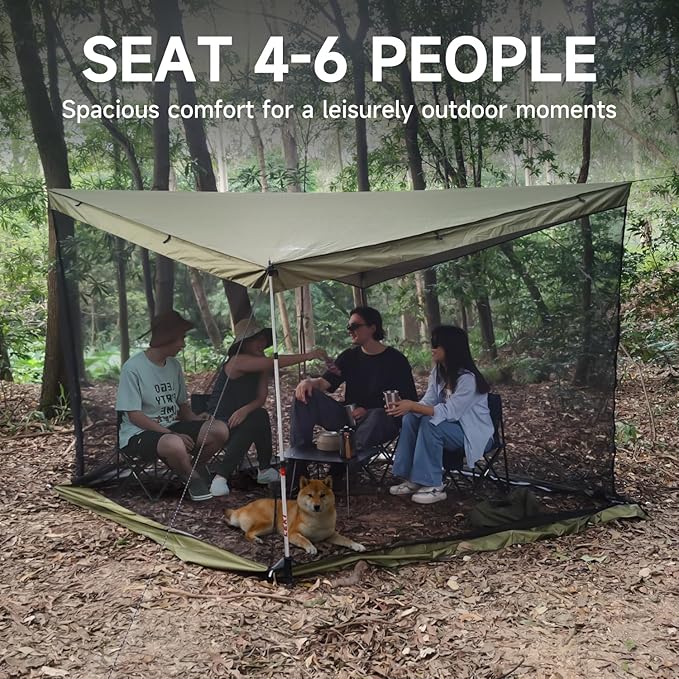 Hammock Screen House with 2 Openings, Lightweight Camping Tarp Tent Mosquito Net for Camping, Picnics, Backyard and Backpacking