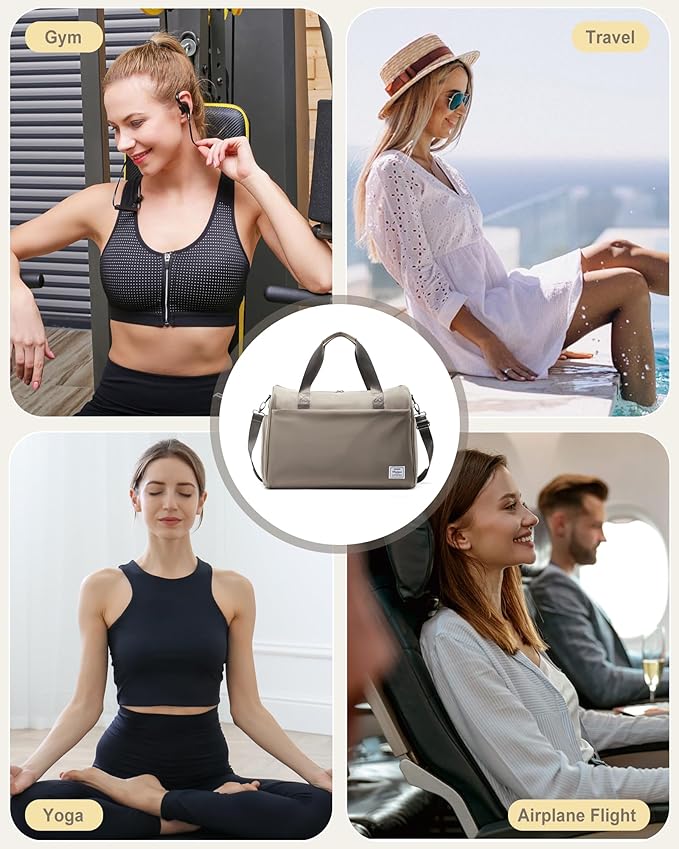 Gym Bag Womens,Travel Duffel Carry on Bag Sport Tote Bag Weekend Overnight Bag