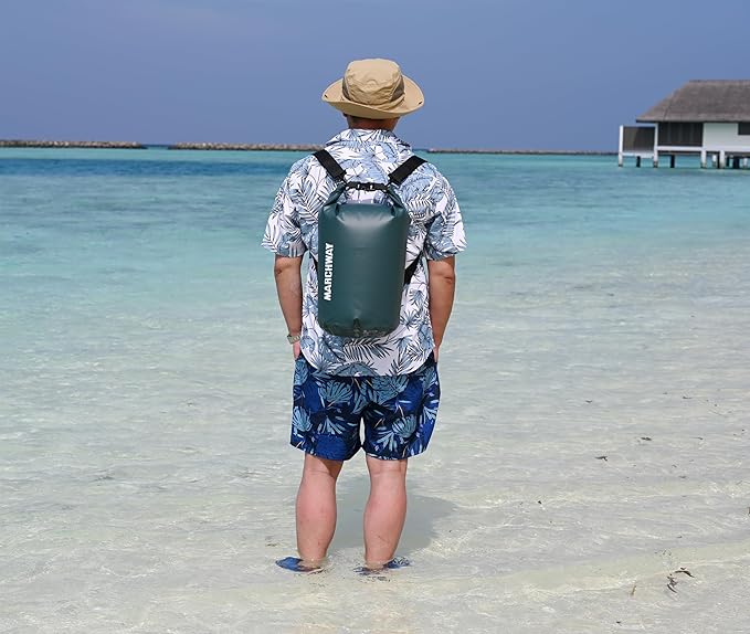 MARCHWAY Floating Waterproof Dry Bag Backpack 5L/10L/20L/30L/40L, Roll Top Sack Keeps Gear Dry for Kayaking, Rafting, Boating, Swimming, Camping, Hiking, Beach, Fishing