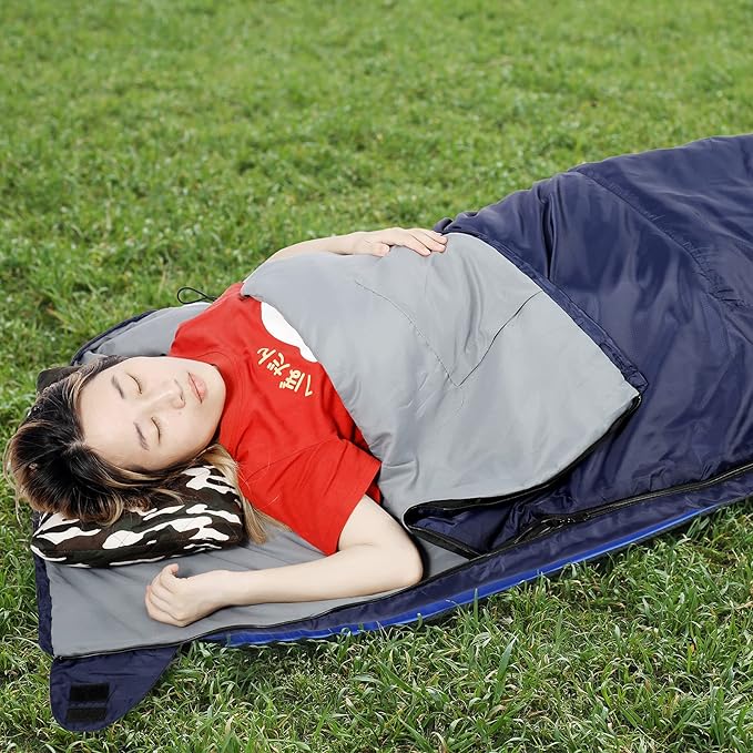 REDCAMP Ultra Lightweight Sleeping Bag for Backpacking, Comfort for Adults Warm Weather, with Compression Sack