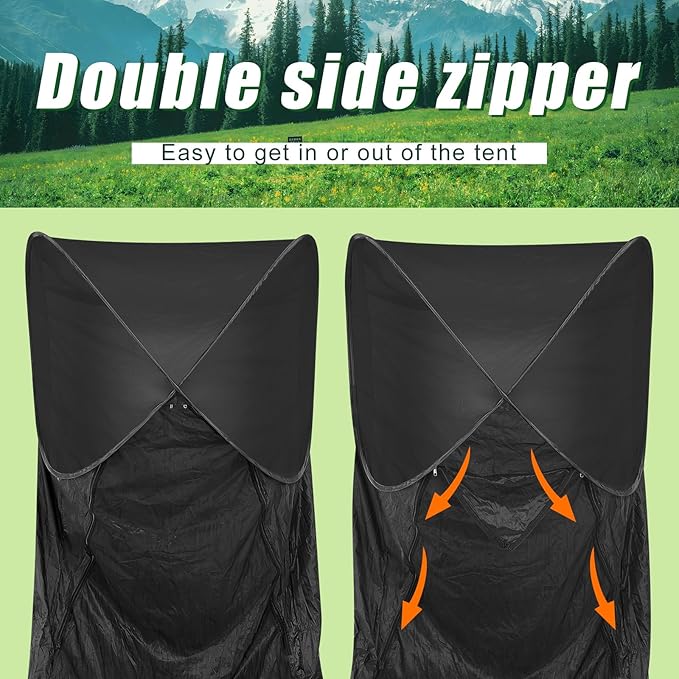 2 Pack 82.6 Inch Single Person Pop up Tent, 1 Person Foldable Mosquito Net Tent with Storage Bag for Outdoor Trips Camping