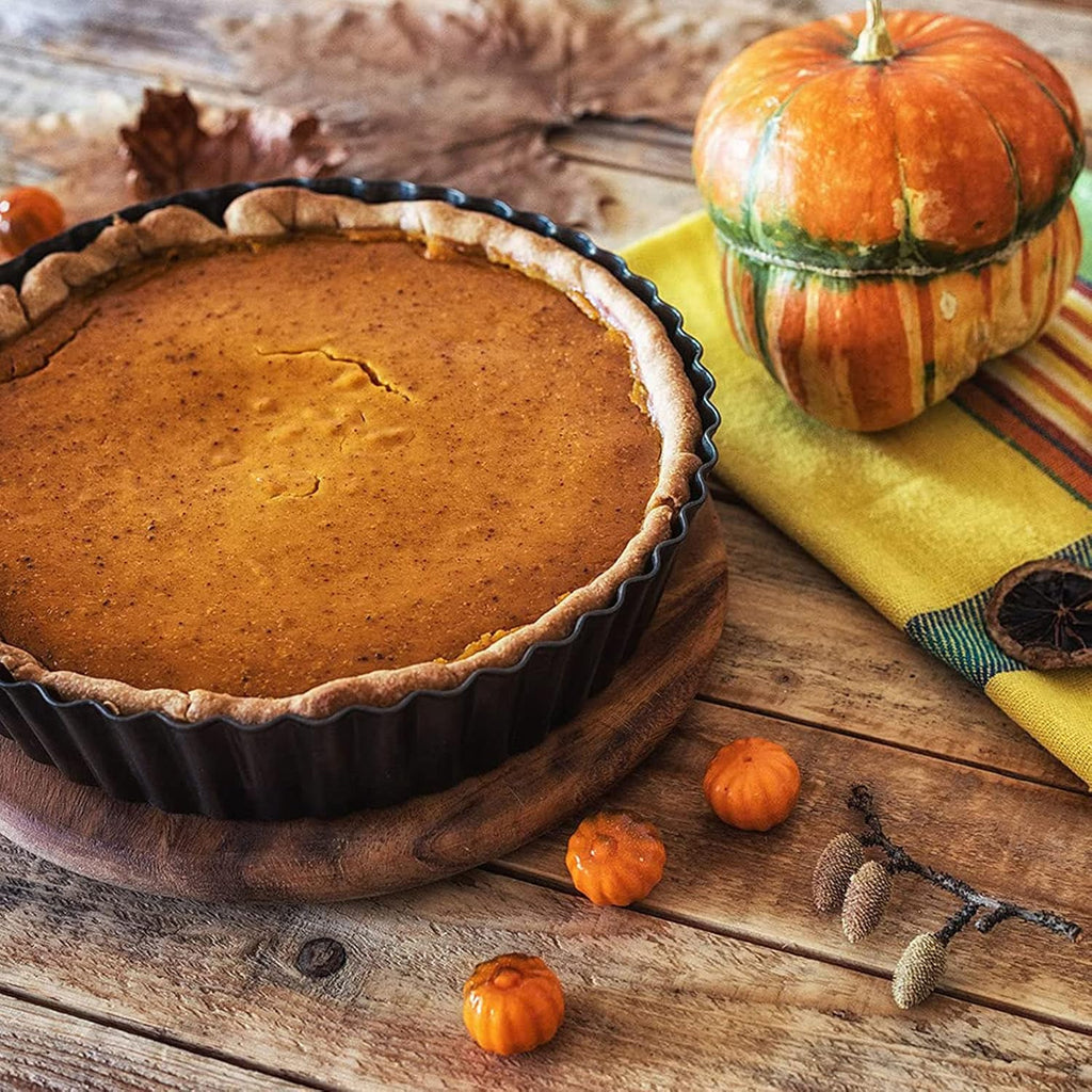 2 Pack Nonstick Tart Pan, Quiche Pan, Carbon Steel Deep-dish Pie Pan with Removable Loose Bottom (9.4 In)