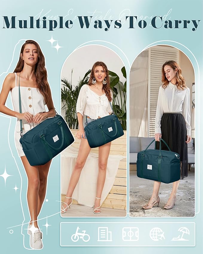 Gym Bag Womens,Travel Duffel Carry on Bag Sport Tote Bag Weekend Overnight Bag