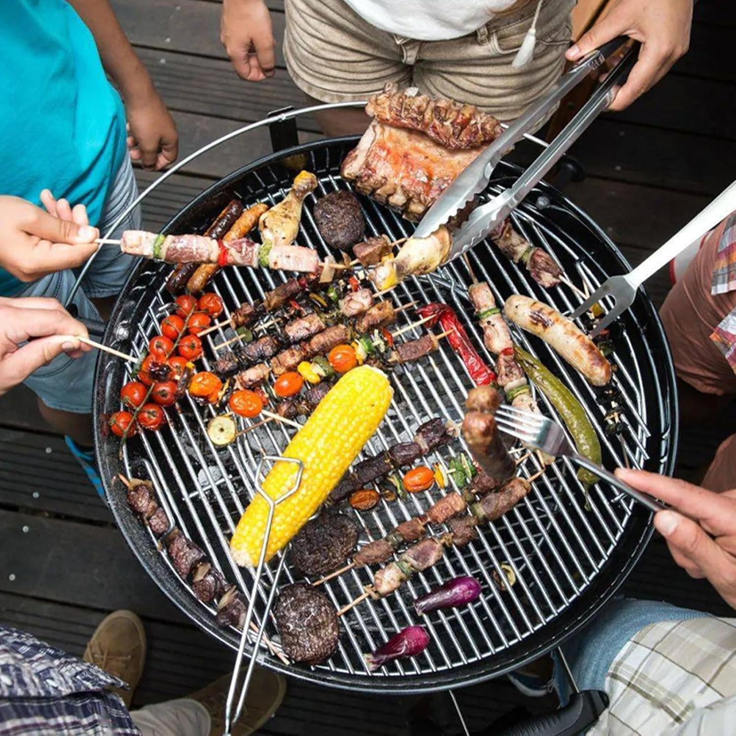 7441 Round 17" Cast Iron Fire Grate, Charcoal Grates Bottom Plate Replacement Parts for Weber 22" Kettle, One-Touch, Master Touch, Bar-B-Kettle, Performer，Big Green Egg XL Charcoal Grill