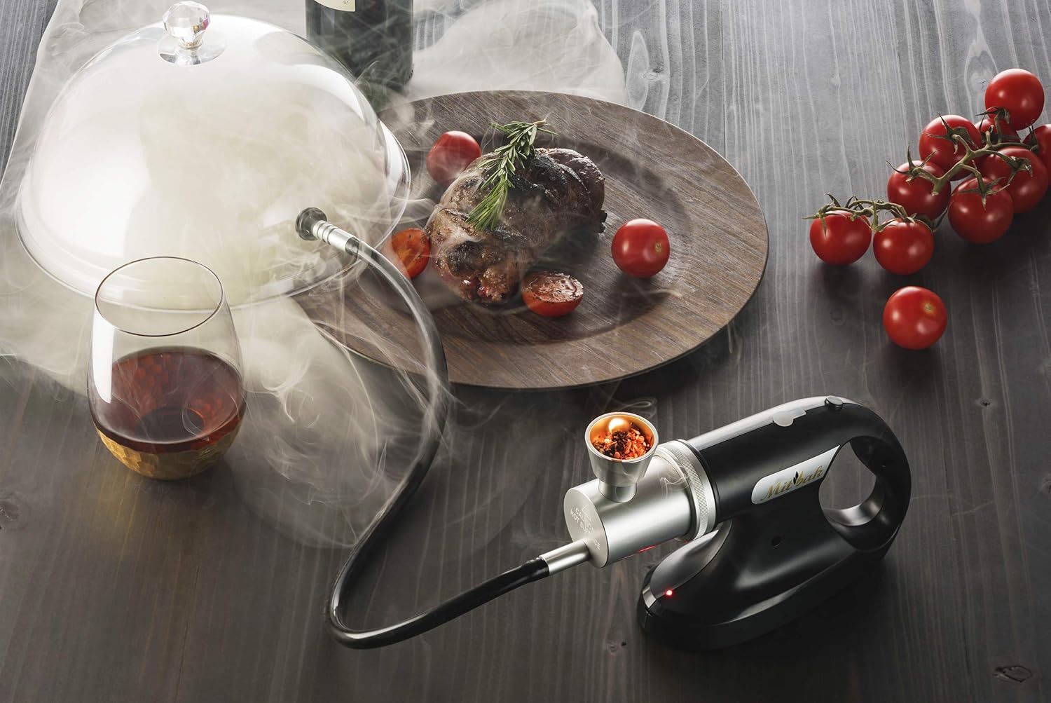 Mitbak Cocktail Smoker Kit With Dome Lid, Woodchips, and Portable Smoking Gun - Indoor-Outdoor Smoke Infuser for Whiskey and Bourbon - Excellent Gift for Men