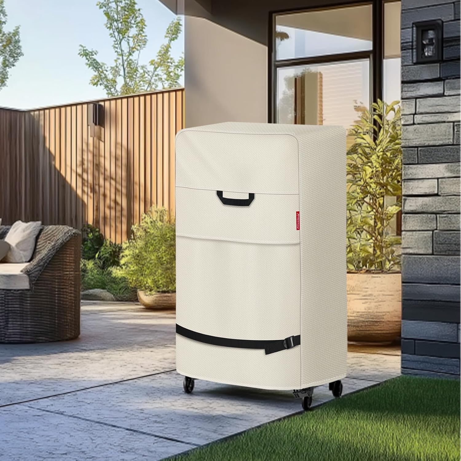 Porch Shield 40 Inch Electric Smoker Cover for Masterbuilt Smoker, Waterproof Heavy Duty Outdoor Smoker Grill Covers 24W x 18D x 40H inch, Beige