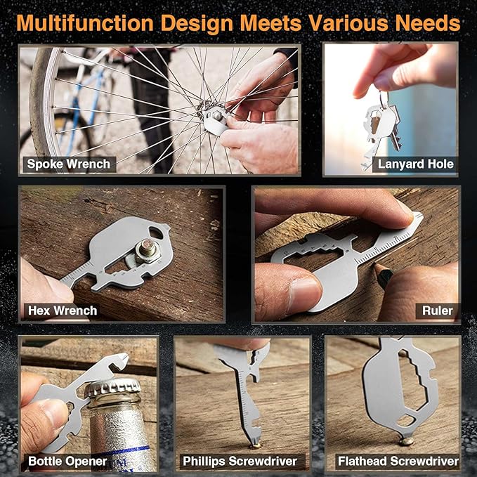 12 in 1 Keychain Multi-tool, Gifts for Men Boyfriend Dad, Father's Day Birthday Gifts, Mini EDC gadgets Tool Gear Bottle Opener for Camping Survival
