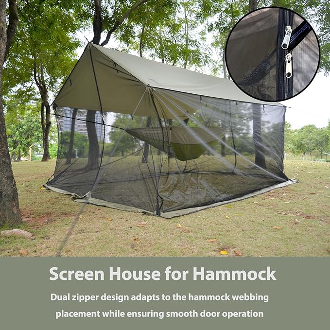 GEERTOP Lightweight Waterproof Camp Tarp Screen House Hammock Bug Net for Camping Backpacking Outdoor Travel