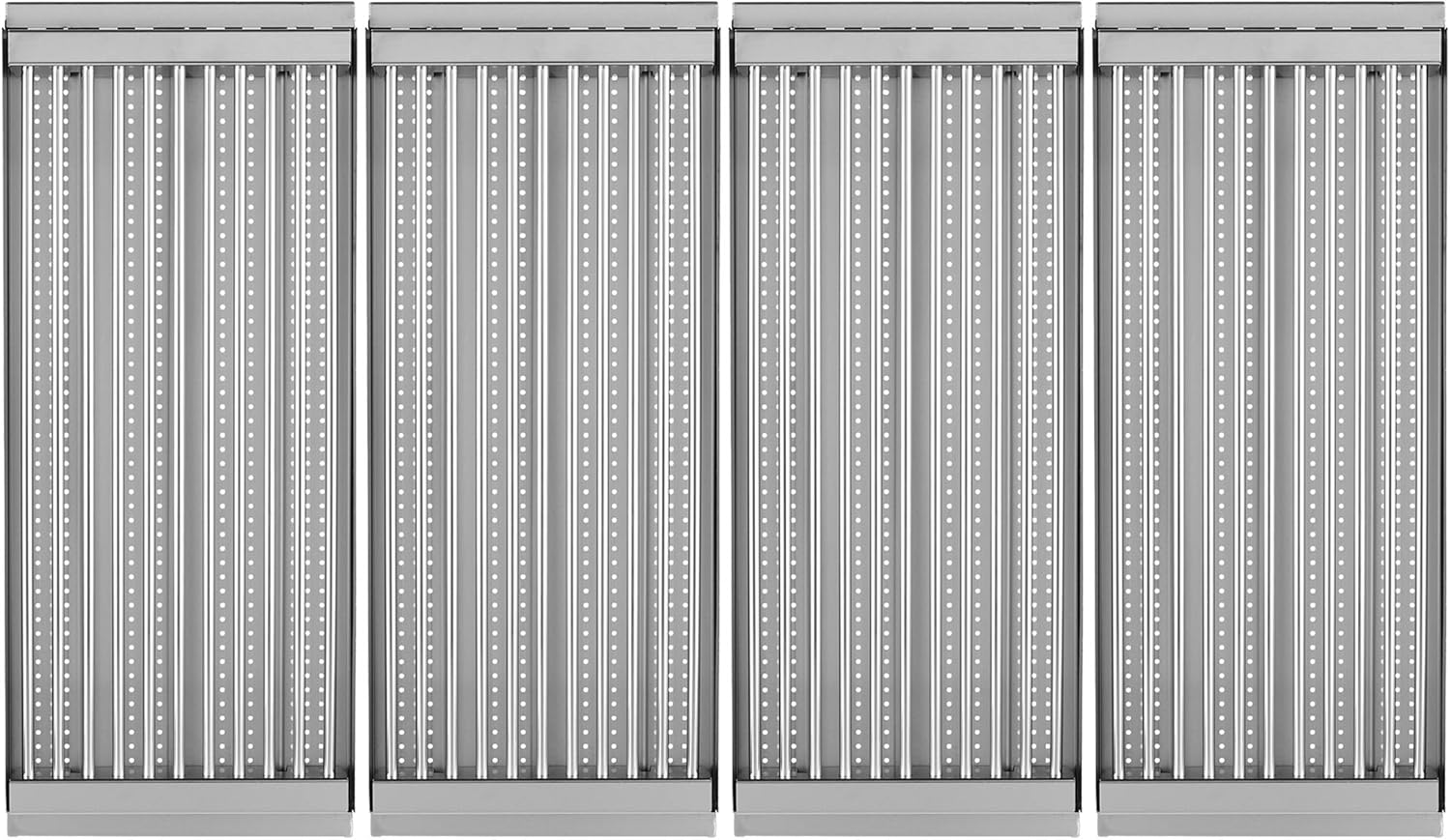 18 7/16" x 7 5/8" Stamped Stainless Steel Cooking Grate & Emitter Set for Charbroil Tru-Infrared Pre-2015 463271314 463241414 463271313 466241413 463224912 for Charbroil Grill Replacement Parts