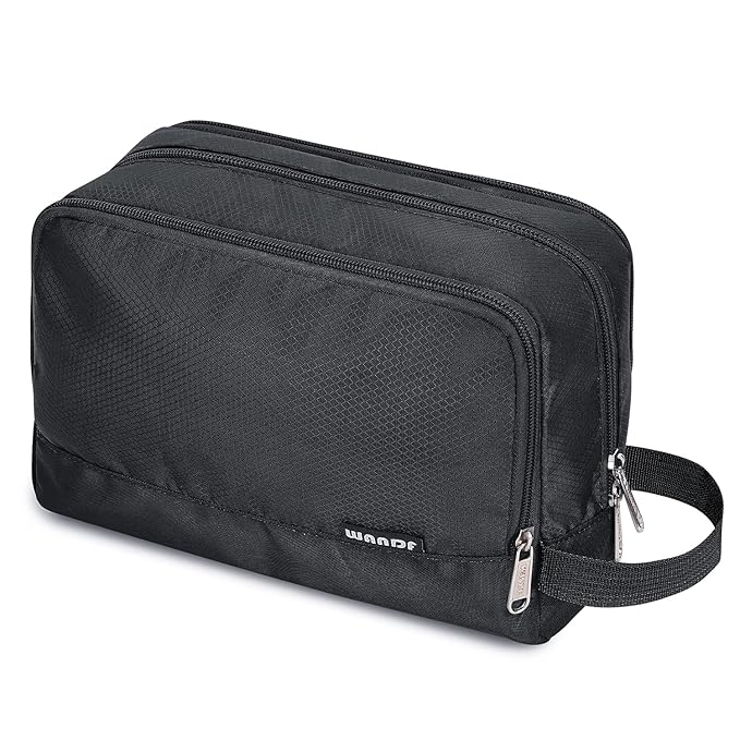 Toiletry Bag for Men Hanging Dopp Kit Water Resistant Shaving Bag Small Toiletry Bag for Traveling (Pure Black)