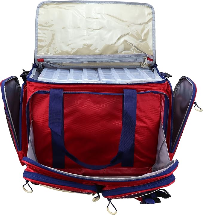 OSAGE RIVER Fishing Tackle Bag, Saltwater Fishing Gear Bag, Tackle Box Organizer with Waterproof Non-Slip Bottom, Padded Shoulder Strap, and Fishing Pliers, Fishing Gifts for Men