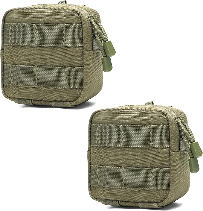 2 Pack Mini Tactical Molle Compact Ammo Pouch - General Purpose Admin Pouches Small Admin Molle Pouches EDC Tool Utility Multi-Purpose Waist Belt Pouch