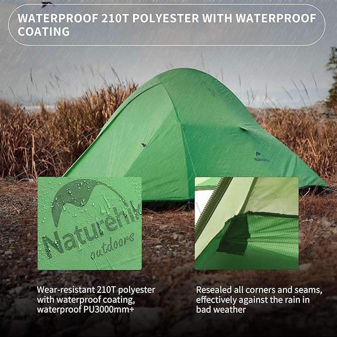 Naturehike Cloud-Up 1 Person Tent, Lightweight Backpacking Tents for One Man, Waterproof Ultralight One Person Tent for Camping Hiking Backpacking