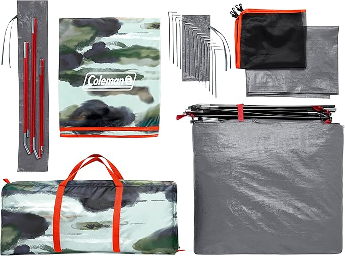 Coleman Skydome Series Camping Tent Weatherproof Tent Includes Pre-Attached Poles Rainfly Carry Bag and Unique Pattern Sets up in 5 Minutes