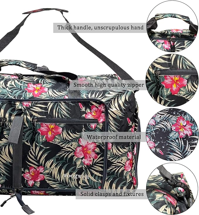 Woogwin Travel Duffel Bag Large Foldable Waterproof Overnight Bag for Beach Swim Bags Pool Sports Gym