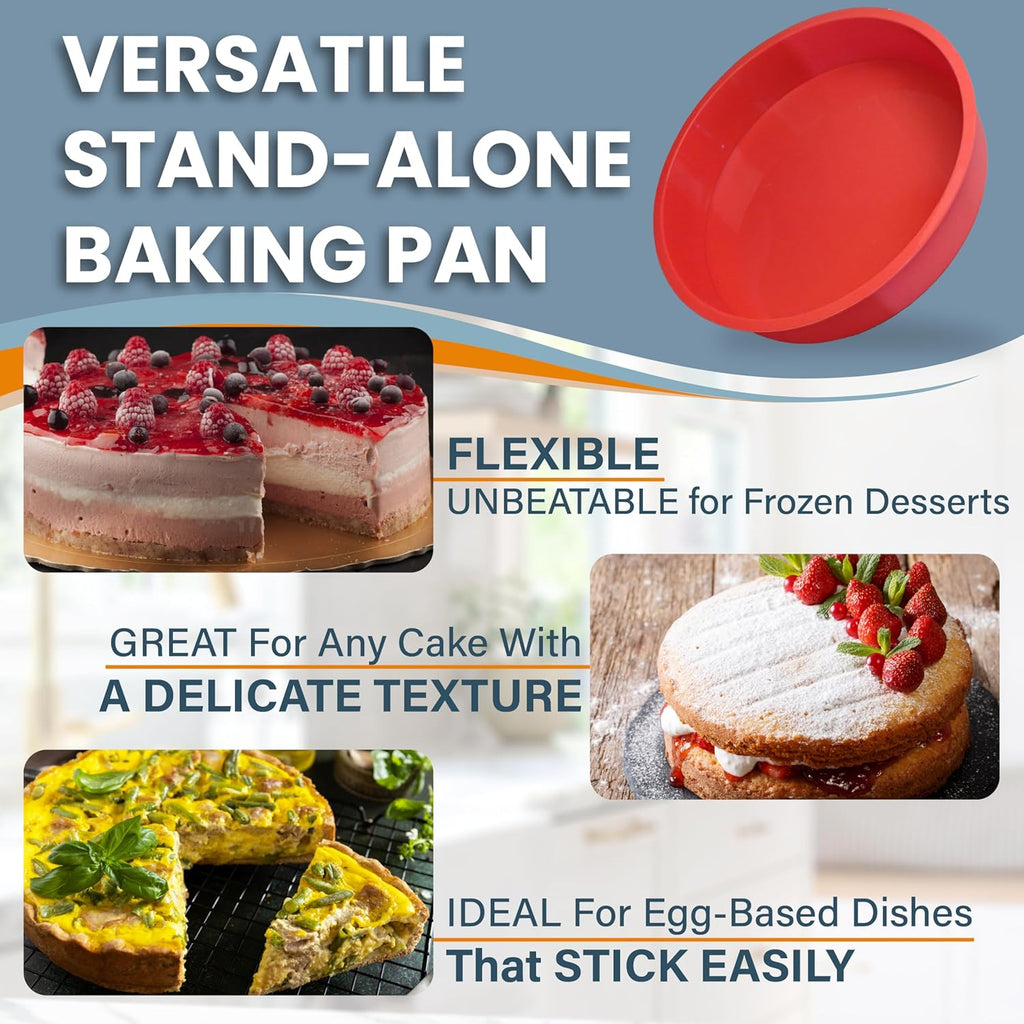Springform Pan 9 Inch NONSTICK - 9 Springform Cheesecake Pan with LEAKPROOF SILICONE PANprotector - Spring Form Pans 9 Inch - Cheese Cake Pans for Baking in WATER BATH NO FOIL WRAP