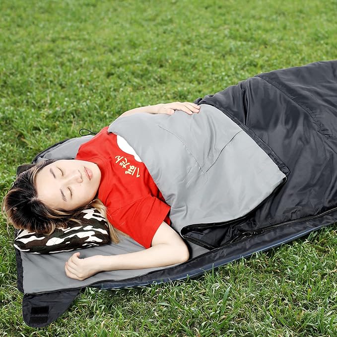 REDCAMP Ultra Lightweight Sleeping Bag for Backpacking, Comfort for Adults Warm Weather, with Compression Sack