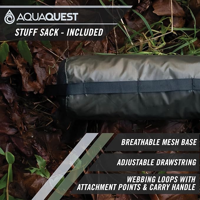 AquaQuest Defender Camping Tarp - Heavy Duty Tent Shelter or Rain Fly - Waterproof Camping Essentials for Hiking, Bushcraft & Hammock