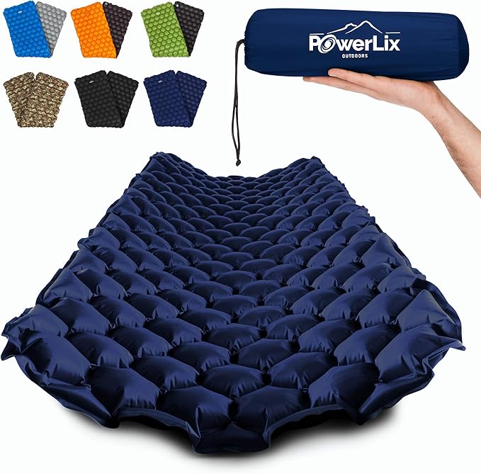 POWERLIX Ultralight Camping Sleeping Pad with Inflation Bag– Compact Lightweight Camping Pad, Outdoor Backpacking Hiking Traveling Airpad Camping Air Mattress Sleeping Mat