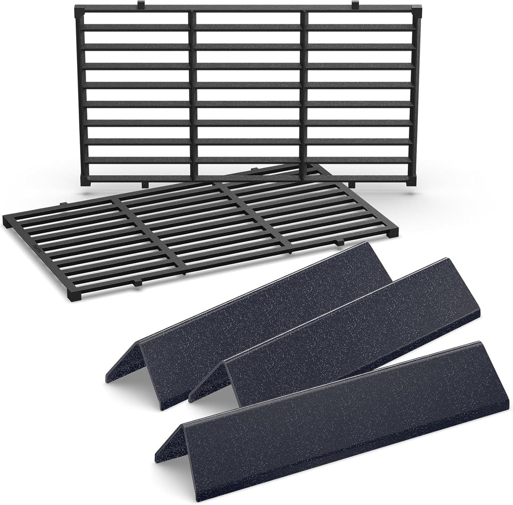 QuliMetal 7635 7637 Grill Replacements for Weber Spirit E-210, Spirit 200, GS4 Spirit II 200, Spirit II E-210 Series Grills with Front-Mounted Control, 15.3" Flavorizer Bars & 17.5" Grates