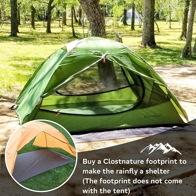Clostnature Crux Lightweight Tent for Backpacking - 1/2/3/4 Person Ultralight Backpacking Tent, Waterproof Easy Setup Camping Tent, Hiking Tent for Outdoor, Hiking and Mountaineering