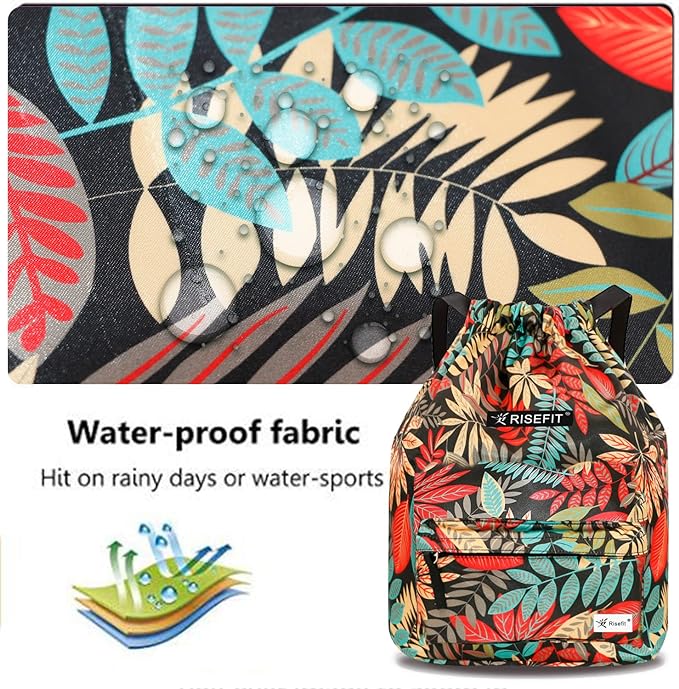 Waterproof Drawstring Bag, Gym Bag Sackpack Sports Beach Backpack for Men Women