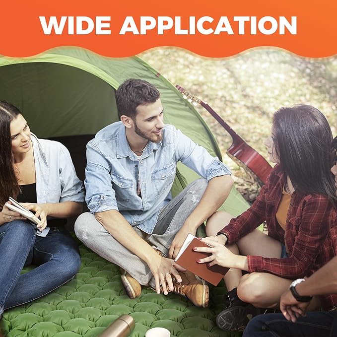 KingCamp Sleeping Pad for Camping, Inflatable Sleeping Pad Ultralight Connectable Camping Mattress with Pillow Built-in Foot Pump for Backpacking Hiking Tent Cot