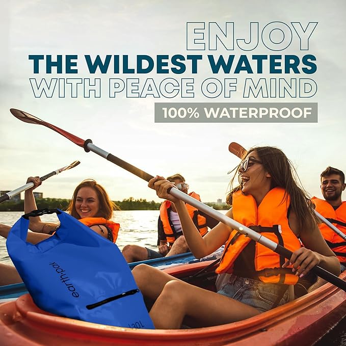 Earth Pak Waterproof Dry Bag with Zippered Pocket - Waterproof Dry Bag Backpack Keeps Gear Dry