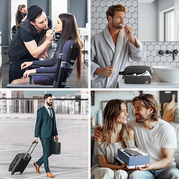 Toiletry Bag for Men, Travel Toiletry Bag Travel Essentials, Dopp Kit Water-resistant Shaving Bag, Bathroom Bag Toiletries Organizer, Black(Upgraded Polyster)