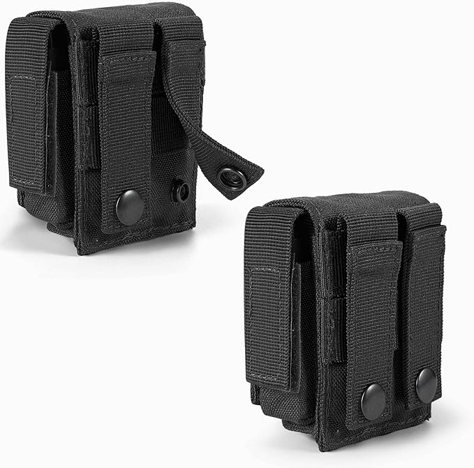 2 Pack Tactical Pouches, Molle EDC Compact Pouch Small Utility Pouch Accessories Battery Cigarette Case Card Holder Lighter Slot Mini Cigar Belt Waist Pack