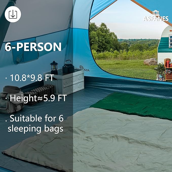 2-12 Person Tents for Camping Waterproof, Backpack Double Layer Tents, Perfect Picnics, Fishing and Backyard Camping