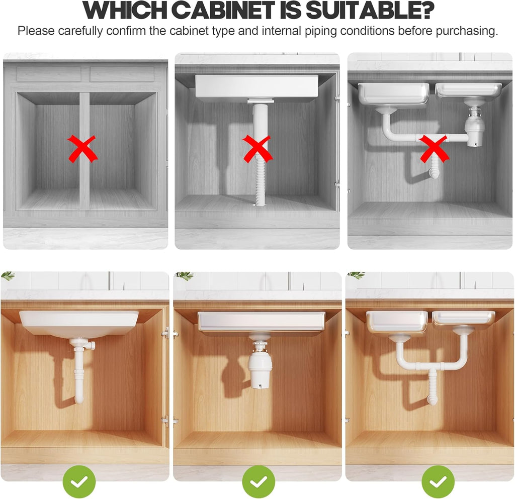 1 Pack-15.7"-25.7"W Expandable Under Sink Organizer With Upgrade Ball-Bearing Slide,2-Tier Pull Out Under Cabinet Organizer Height Adjustable,Not Suitable For Cabinets With Partitions In The Middle
