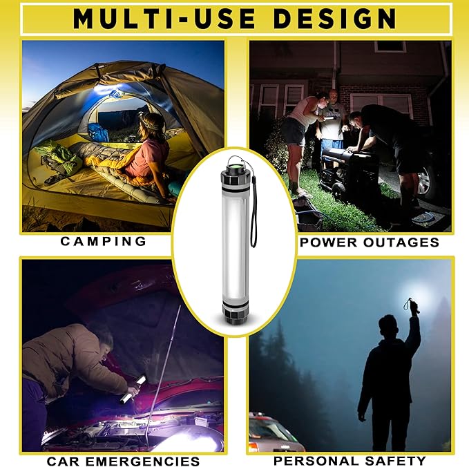 SunJack LightStick – Waterproof Rechargeable Light with Power Bank, Hiking, Backpacking and Camping Essentials Gear Accessories, Emergency Survival and Hurricane Preparedness Items Supplies