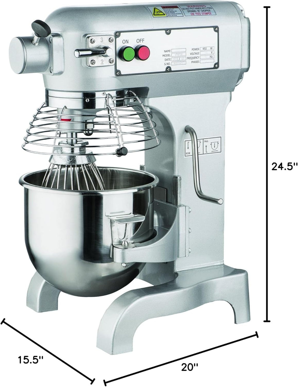 20467 10qt GENERAL PURPOSE Mixer with Guard 3 attachments Muti ETL