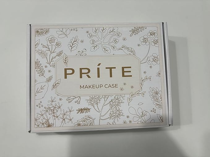 Prite Clear Makeup Bag Cosmetic Organizer Case Waterproof Travel Toiletry Bag Skincare Pouch with Golden Zipper(Brown)