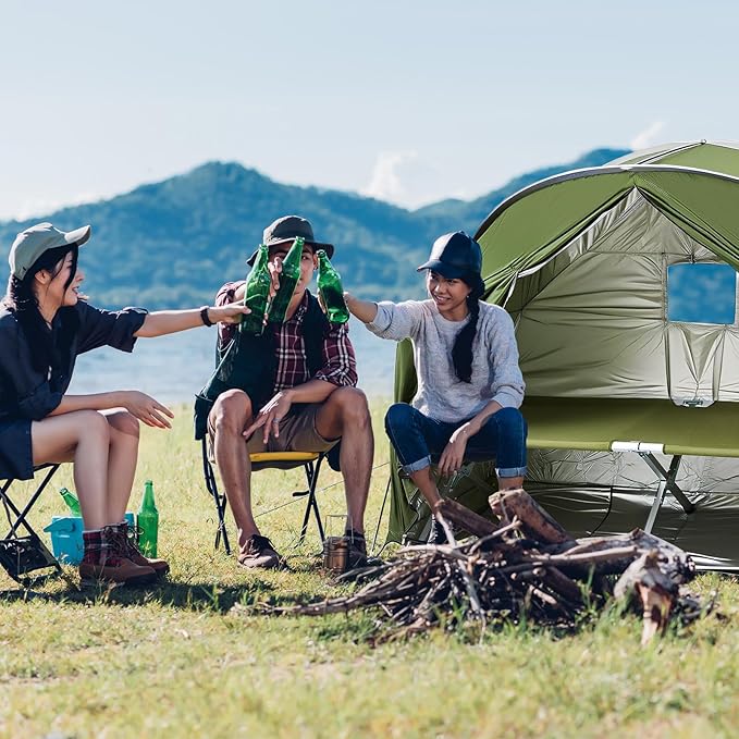 Cot Tent,Foldable Camping Cot with Tent,Portable Single Sleeping Camping Bed with Carry Bag,Versatile for Solo Campers and Outdoor Relaxation