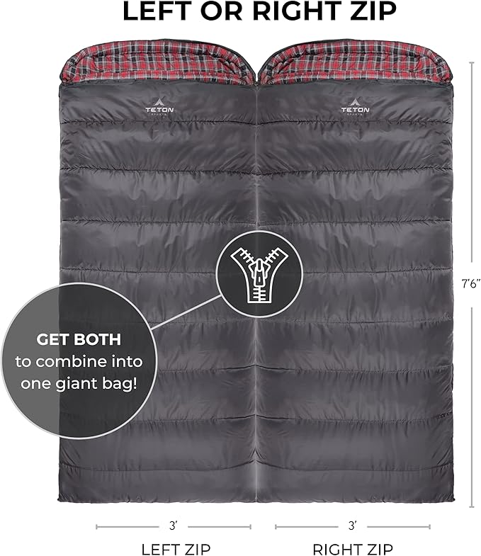 TETON Celsius XL, -25F, 20F, 0F Degree Sleeping Bags, All Weather Warm Sleeping Bag for Adults and Kids, Camping Season, Compression Sack Included
