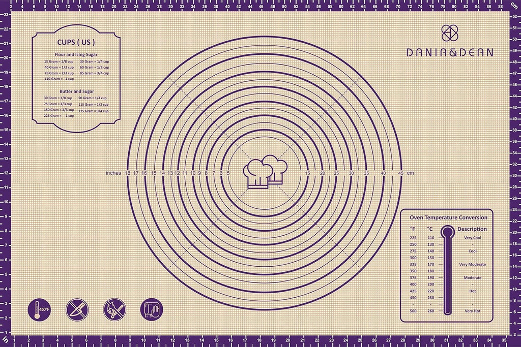 Baking Mat, 24" x36" Silicone Extra Large Non Stick Baking Sheet Mat with Measurement Non-slip Dough Rolling Mat,Reusable Food Grade Silicone Counter Mat for Making Cookies,Macarons,Bread and Pastry