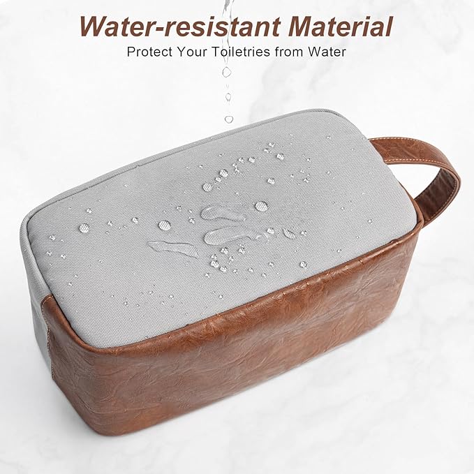 Travel Toiletry Bag for Men, Hanging Toiletry Organizer, Water Resistant Shaving Kit with Large Capacity for Travel Accessories (Grey)
