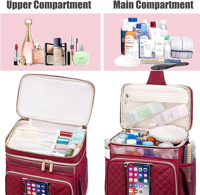 Large Toiletry Bag for Women Men,Bathroom Bag,Water Resistant Portable Shower Caddy for College Dorm,Hanging Toiletry Bags for Traveling,Gym Camping Cruise Ship Travel Essentials Shower Bag