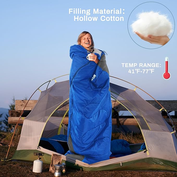 Sleeping Bag for Adults Teens Kids Cold Warm Weather, Portable Waterproof & Lightweight, Compact with Compression Sack, for 3-4 Seasons Camping, Backpacking, Hiking, Travel, Indoors Outdoors