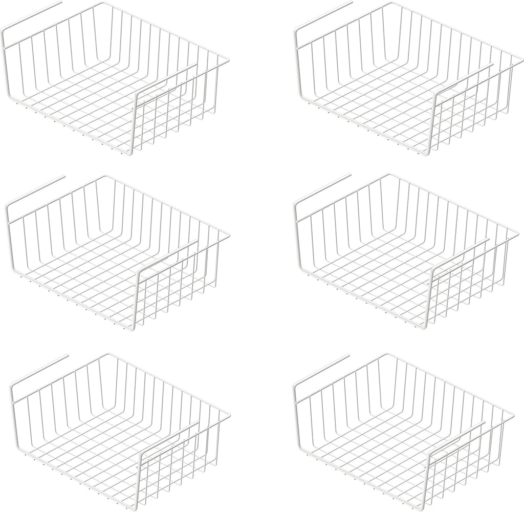 Simple Houseware 6PK Under Shelf Basket, White