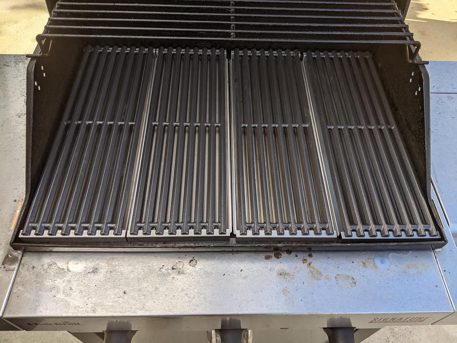 17'' x 6" Emitter Plate and Cooking Grid Grate Replacement Parts for Charbroil 2015 and newer TRU‑Infrared Char‑Broil Commercial,Signature,Professional Series Gas Grills,Charbroil 3297527R04,Cast Iron