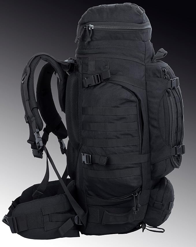 Large Military Backpack Army Rucksack Tactical MOLLE Pack for Camping Backpacking Hunting Bushcraft Adventure 70L…