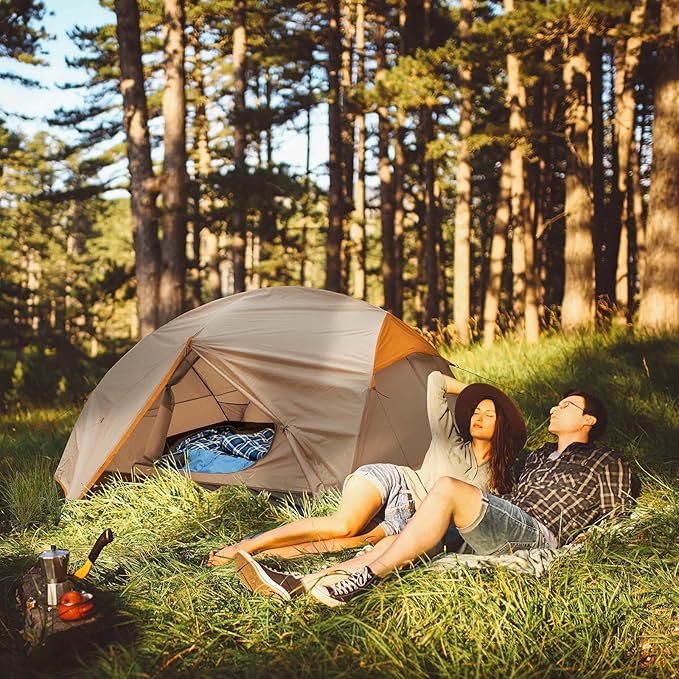 Bessport Camping Tent for 2-3 Person, Lightweight Backpacking Tent Waterproof Windproof Two Doors Easy Setup Double Layer Outdoor Tents for 3 to 4 Seasons, Suitable for Outdoor,Hiking,Camping