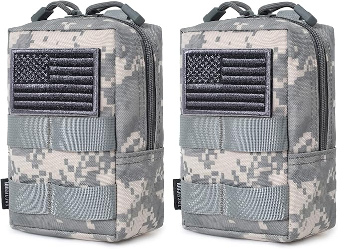 2 Pack Molle Pouches - Tactical Compact Water-Resistant EDC Pouch
