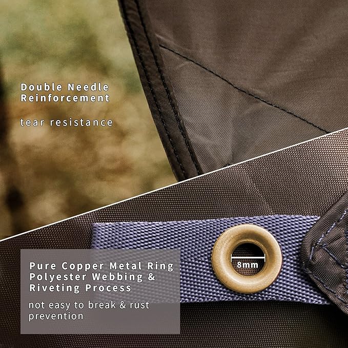 Unigear Hexagon Hammock Rain Fly,15x14FT/12x10FT Multifunctional Waterproof Camping Tarp,Lightweight and Compact Tent Tarp for Backpacking, Hiking, Traveling