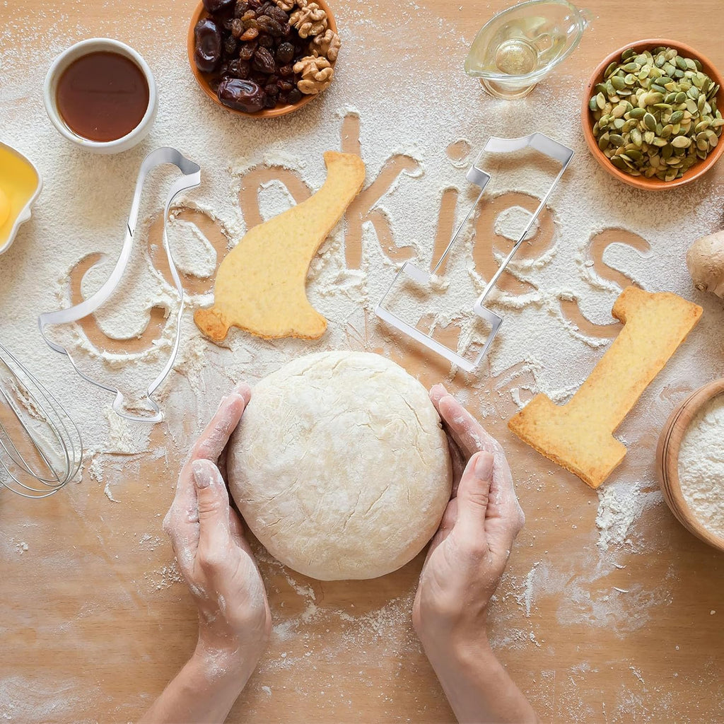 Honeydak 2 Pcs 5 Inch One Silly Goose Cookie Mold Goose Cookie Cutter Number 1 Cutter Metal Pancake Fondant Cake Mold First Birthday Baking Supplies