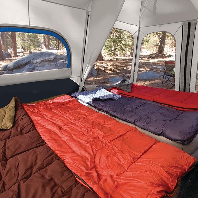 Coleman Instant Tent with 1-Minute Setup, 4/6/8/10 Person Tent with Pre-Attached Poles, Air Vent, & Carry Bag